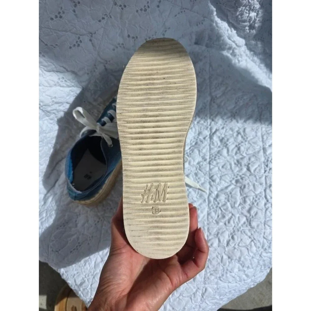 H&M Denim Espadrille Platform Sneakers EU 38 US 7.5
